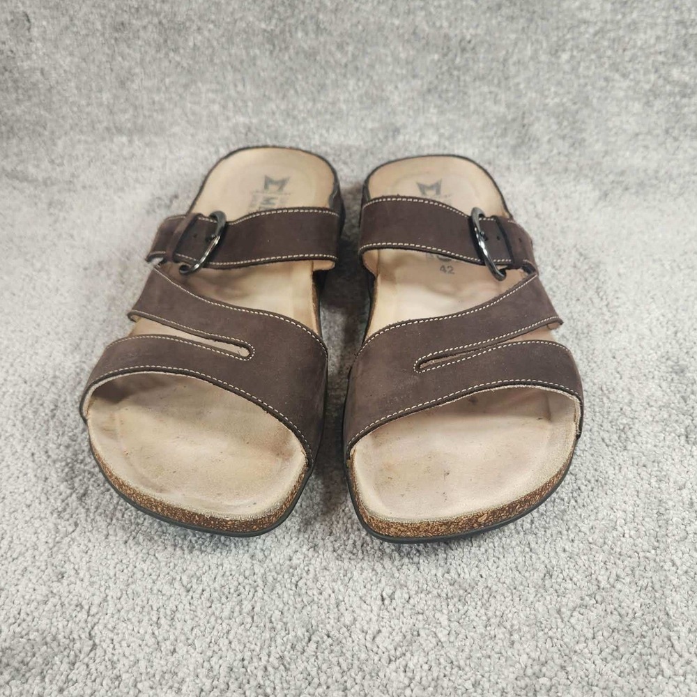 Mephisto Afida Sandals Dark Brown Nubuck Leather Cork Footbed Womens Size 12 - Picture 3 of 16